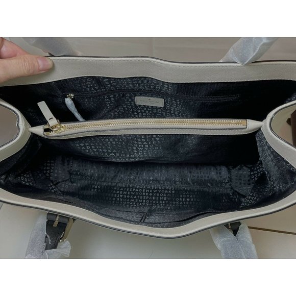 NWT Kate Spade - Cove Street Colorblock Airel - Shoulder Bag-Ostrich Egg/Black - Picture 10 of 10